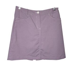 Nivo Golf Skort Womens 4 Purple Gingham Plaid Pleated Hem Activewear Preppy